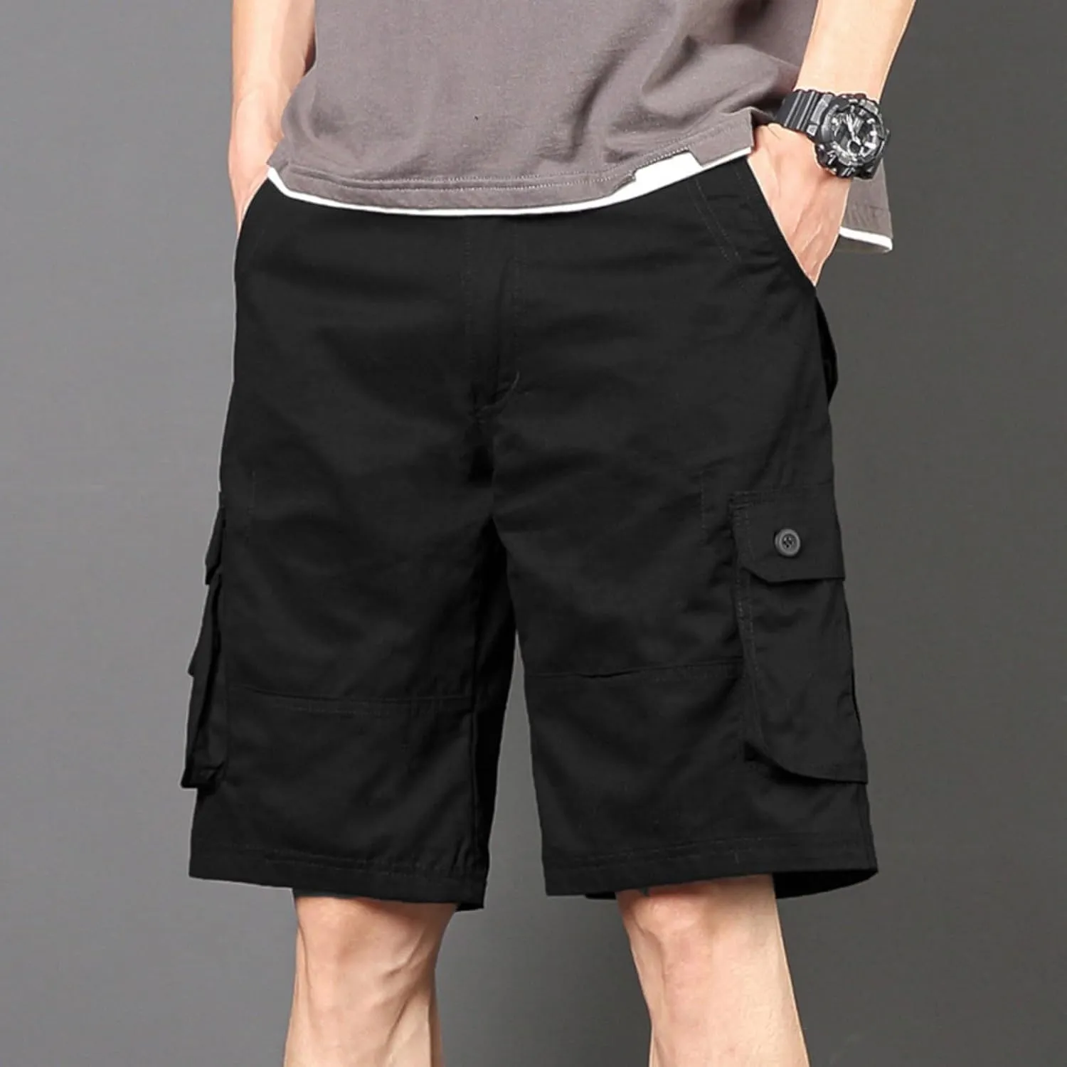 Men's Shorts Casual Cargo Shorts Relaxed Fit Casual Work Shorts Outdoor Hiking Pants with Multi Pockets