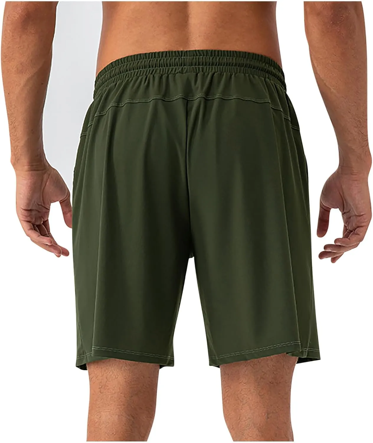 Men's Shorts Casual Workout Shorts Summer Nylon Quick Dry Mens Shorts Relaxed Fit Elastic Waist Drawstring Shorts