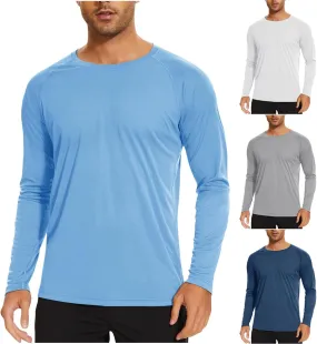 Mens Sun Shirts UV Protection Long Sleeve Beach Cover Up Quick Dry UPF 50  SPF Shirt T-Shirt Blouse for Casual Workout