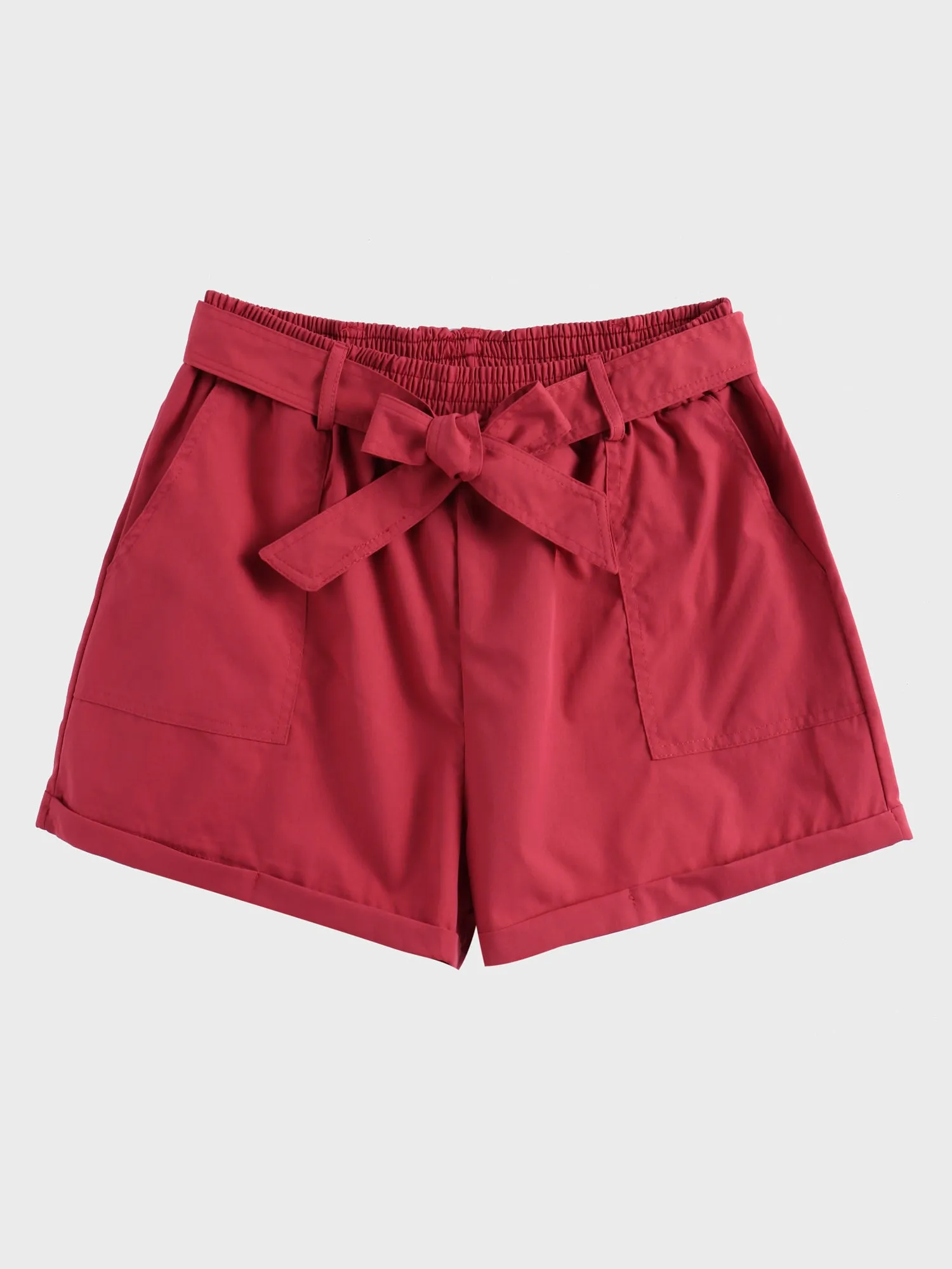 Midsize Casual High-Waist Bow Shorts