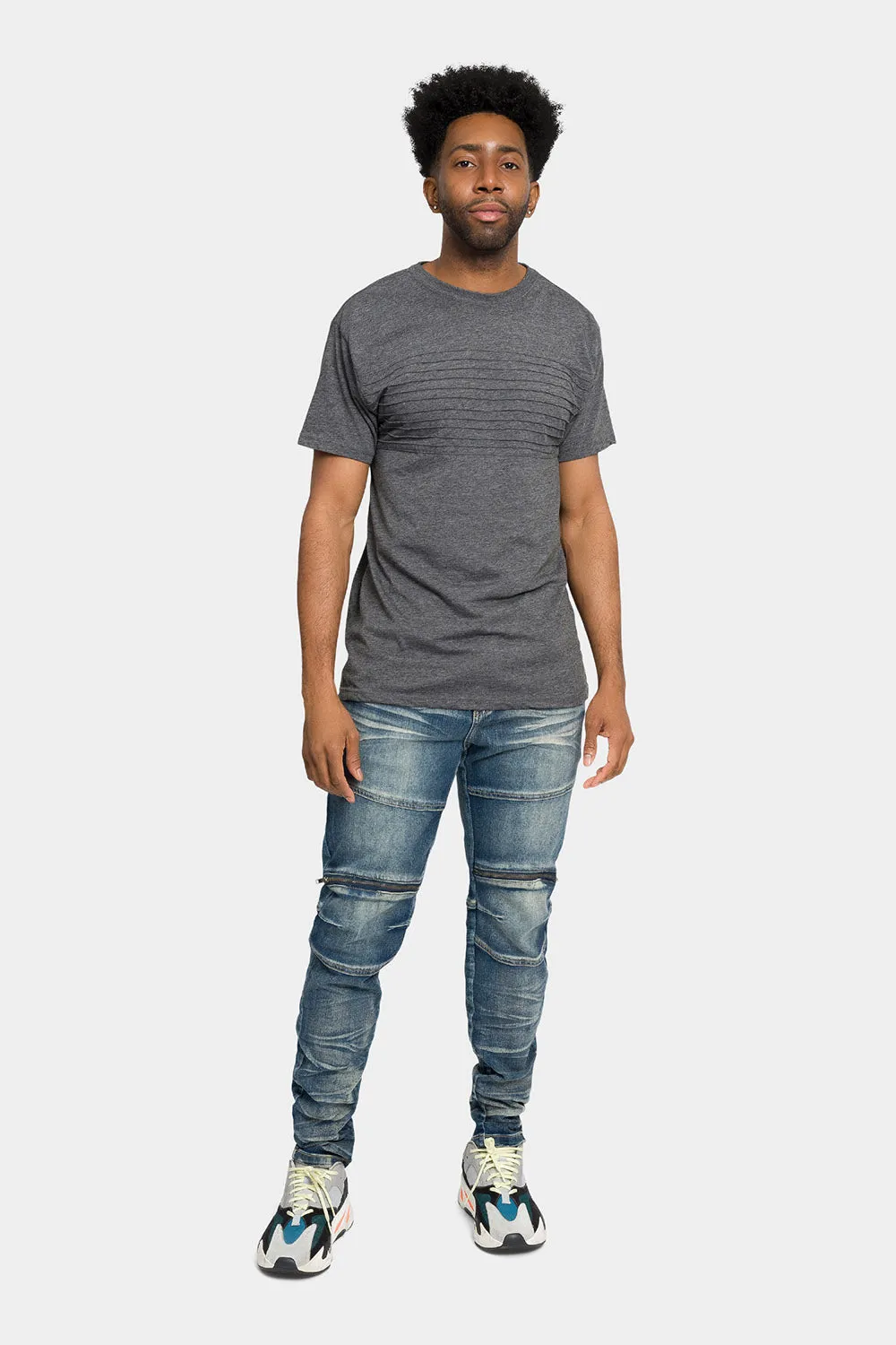 Moto Zipper Skinny Denim Jeans