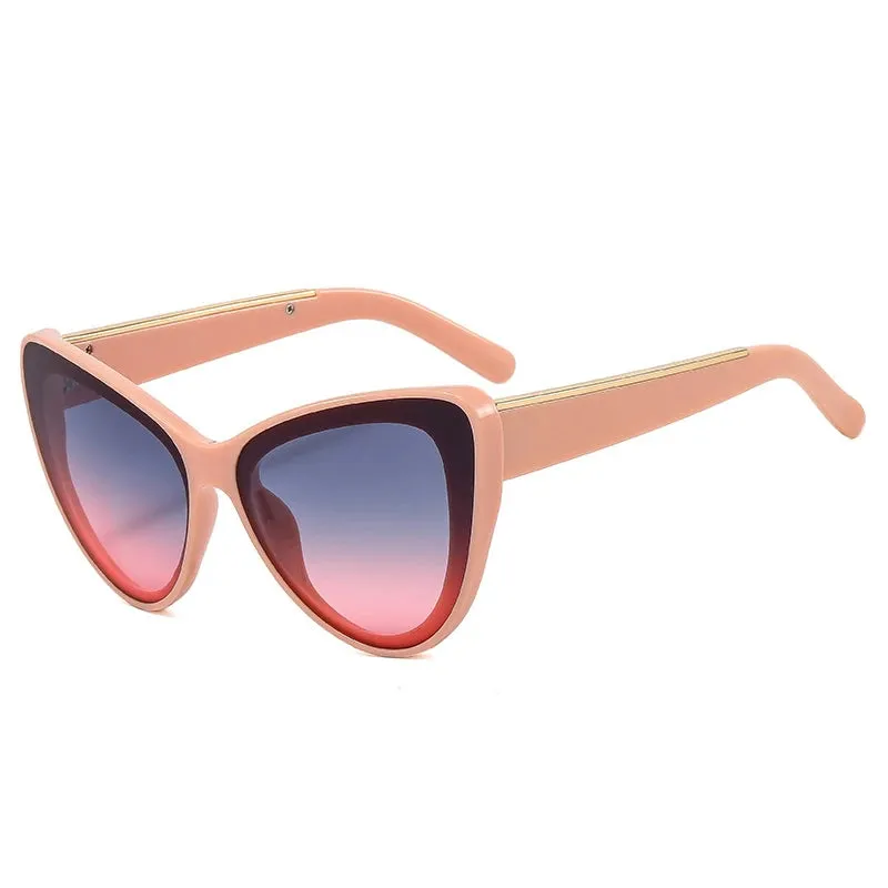 Oversized Cat Eye Women Sunglasses Retro Metal Decoration UV400