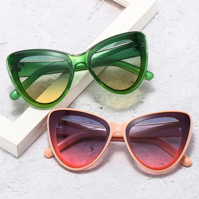 Oversized Cat Eye Women Sunglasses Retro Metal Decoration UV400