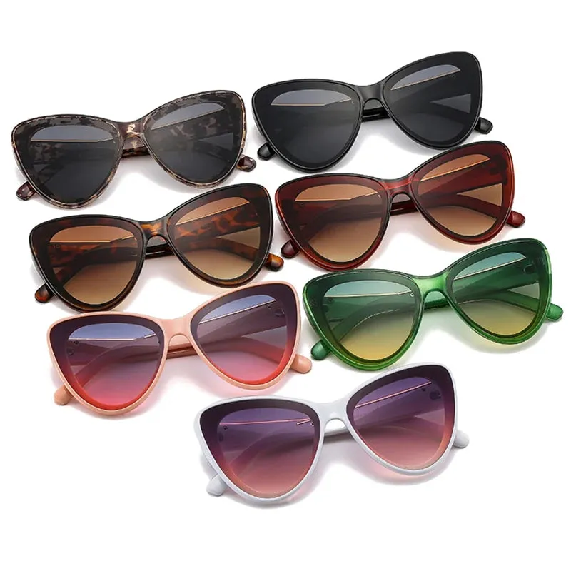 Oversized Cat Eye Women Sunglasses Retro Metal Decoration UV400