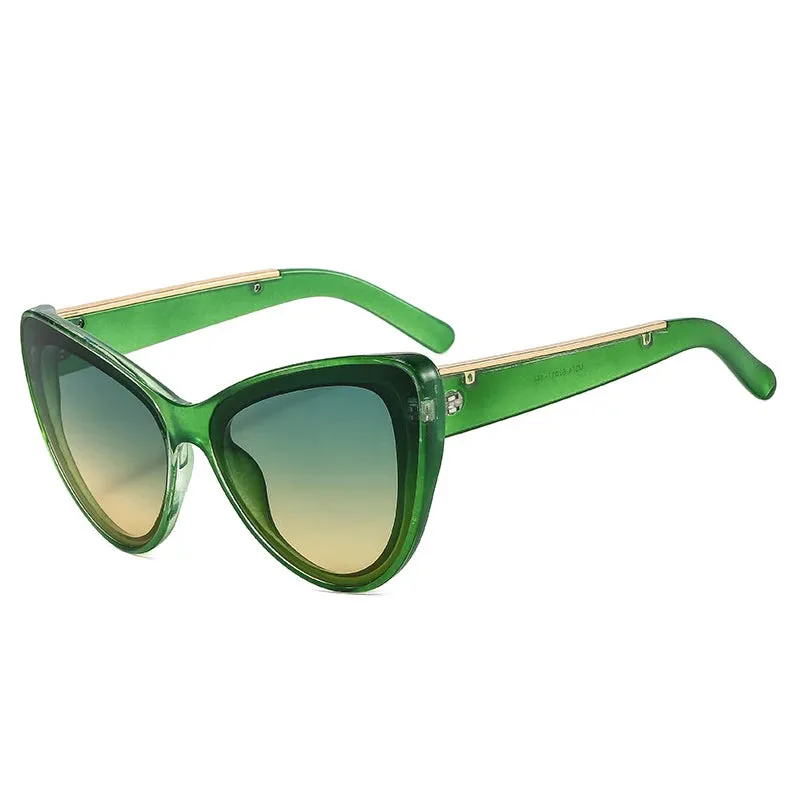 Oversized Cat Eye Women Sunglasses Retro Metal Decoration UV400