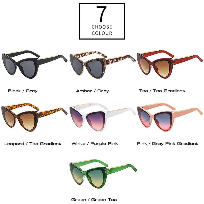 Oversized Cat Eye Women Sunglasses Retro Metal Decoration UV400