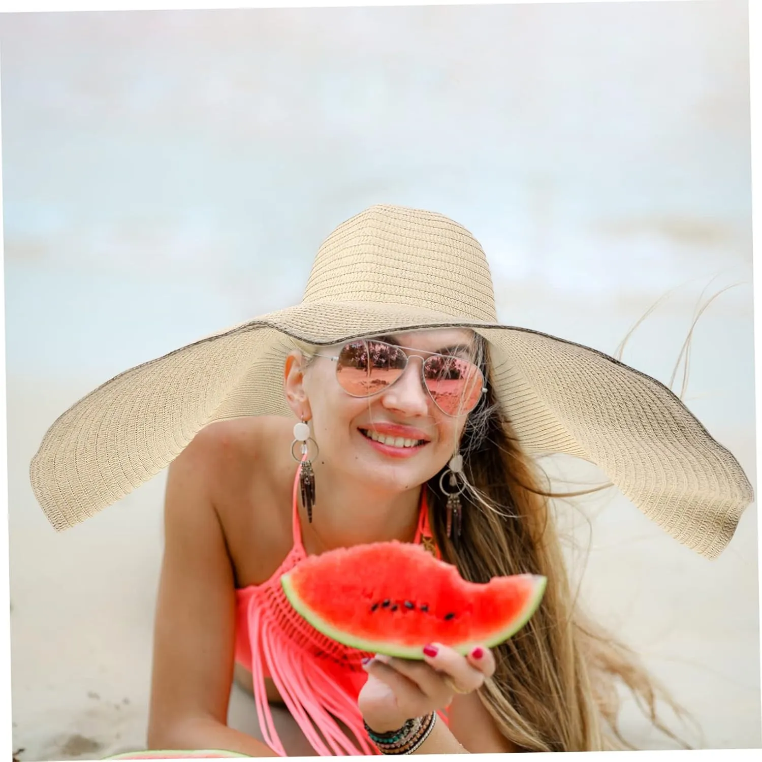 Oversized Wide Brim Straw Hat Straw Beach Hat Sun Hats for Women Summer Beach Hats Women Sun Hat Summer
