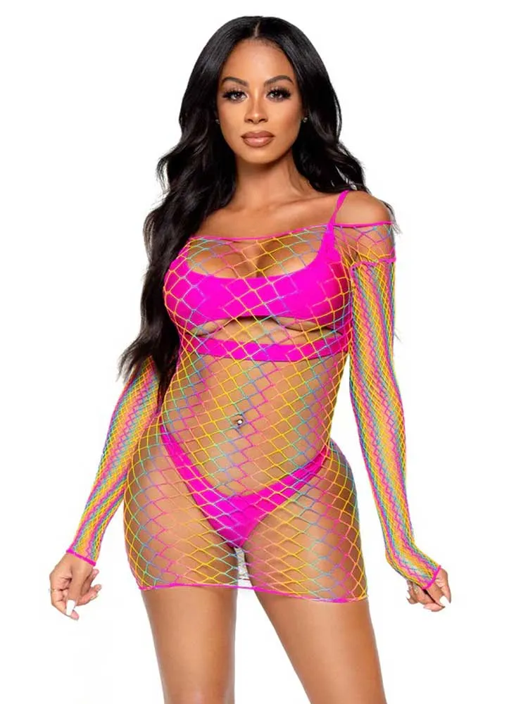 Pretty in Paradise Rainbow Mini Dress