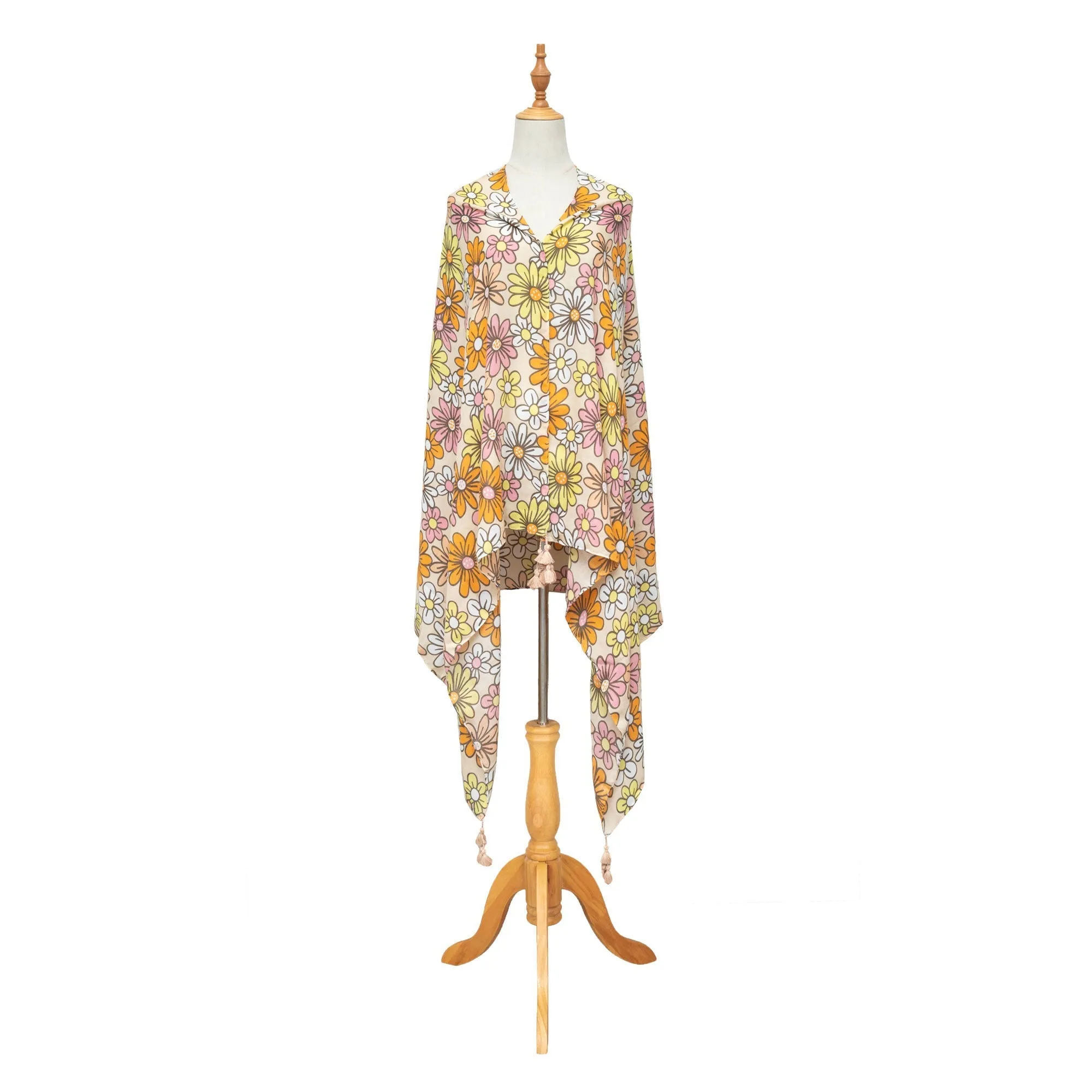 Retro Retreat - Light Weight Woven Retro Floral Scarf
