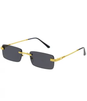 Rimless Gold Retro Square sunglasses
