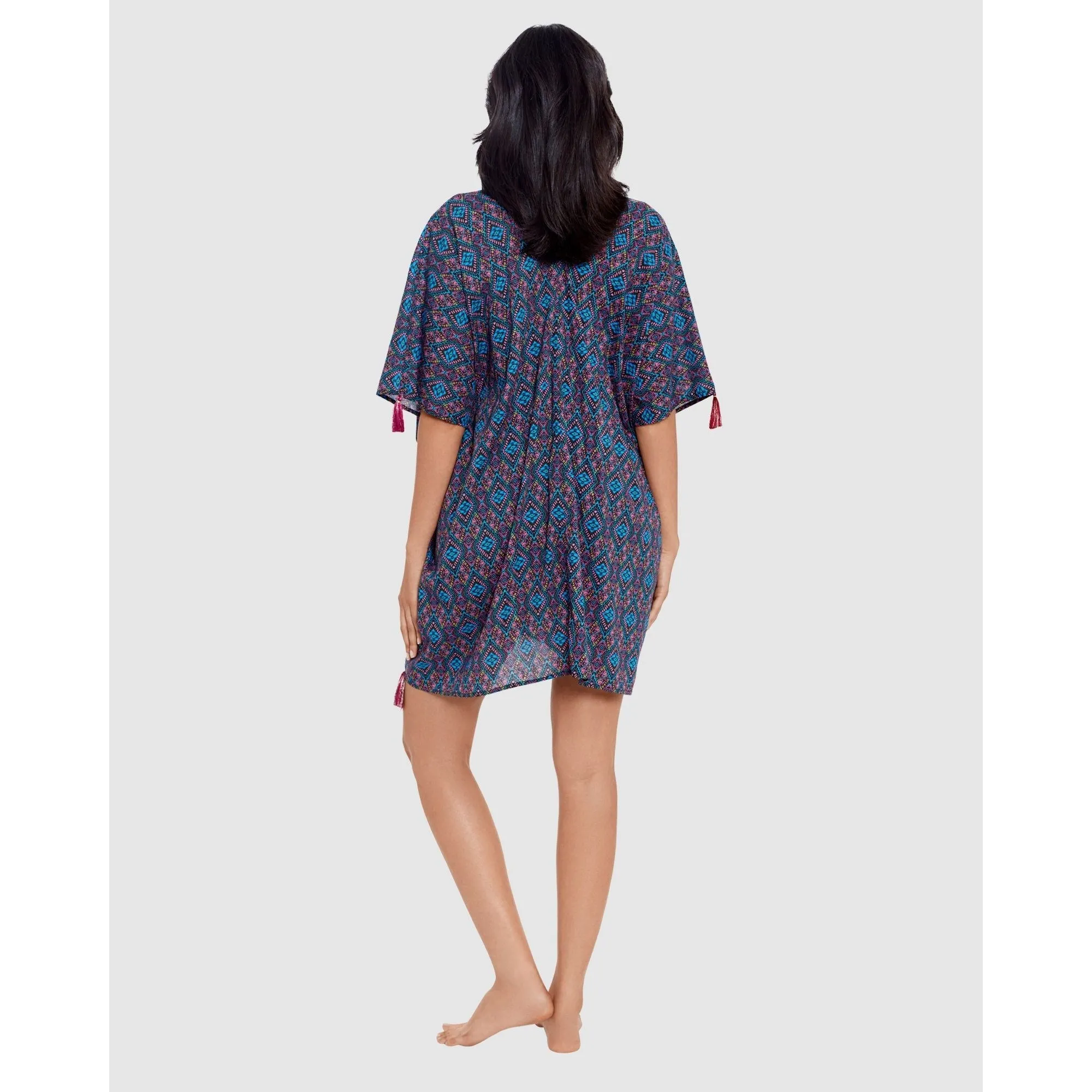 Romani Printed Cotton Caftan Beach Coverup