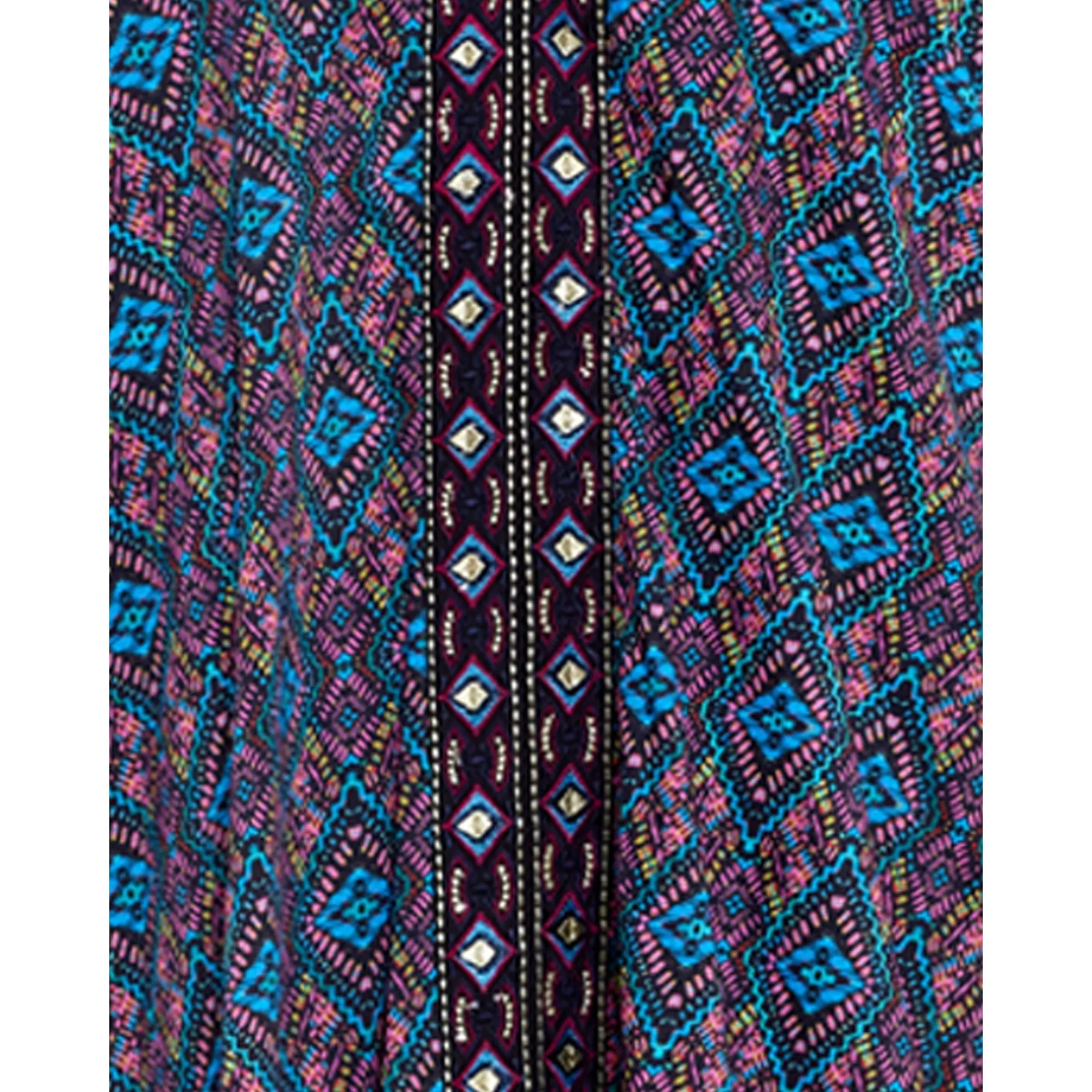 Romani Printed Cotton Caftan Beach Coverup