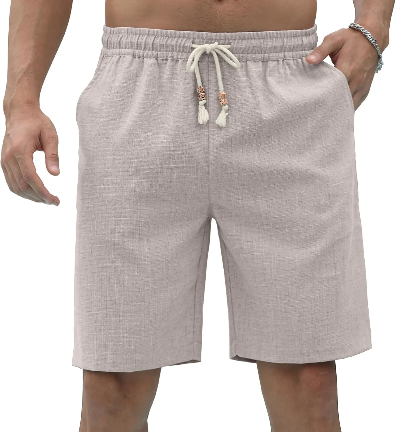 Sailwind Mens Linen Shorts Casual Drawstring Summer Beach Shorts