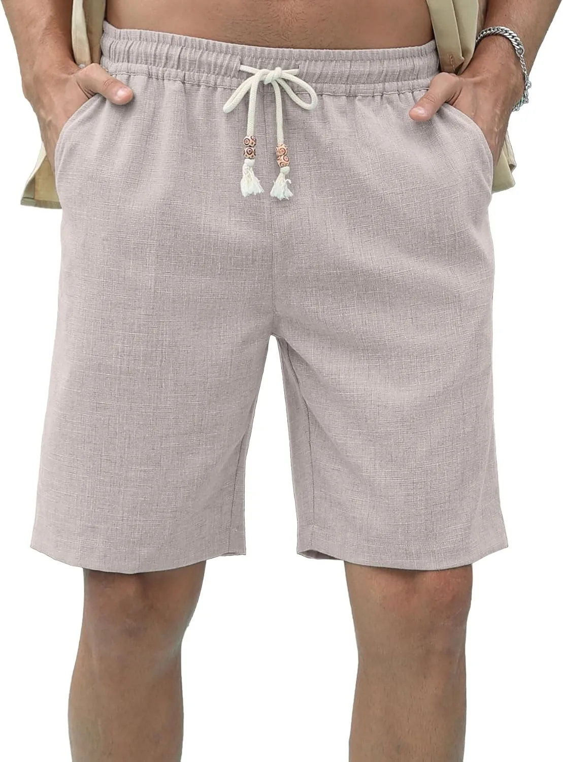 Sailwind Mens Linen Shorts Casual Drawstring Summer Beach Shorts