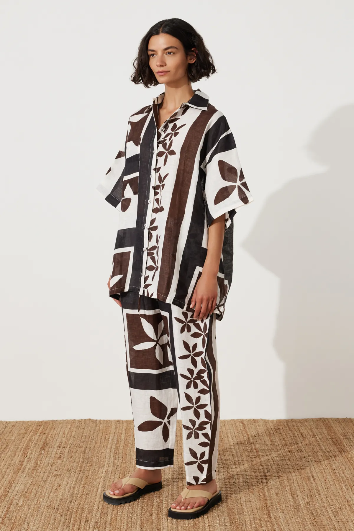 Sarong Flower Linen Shirt