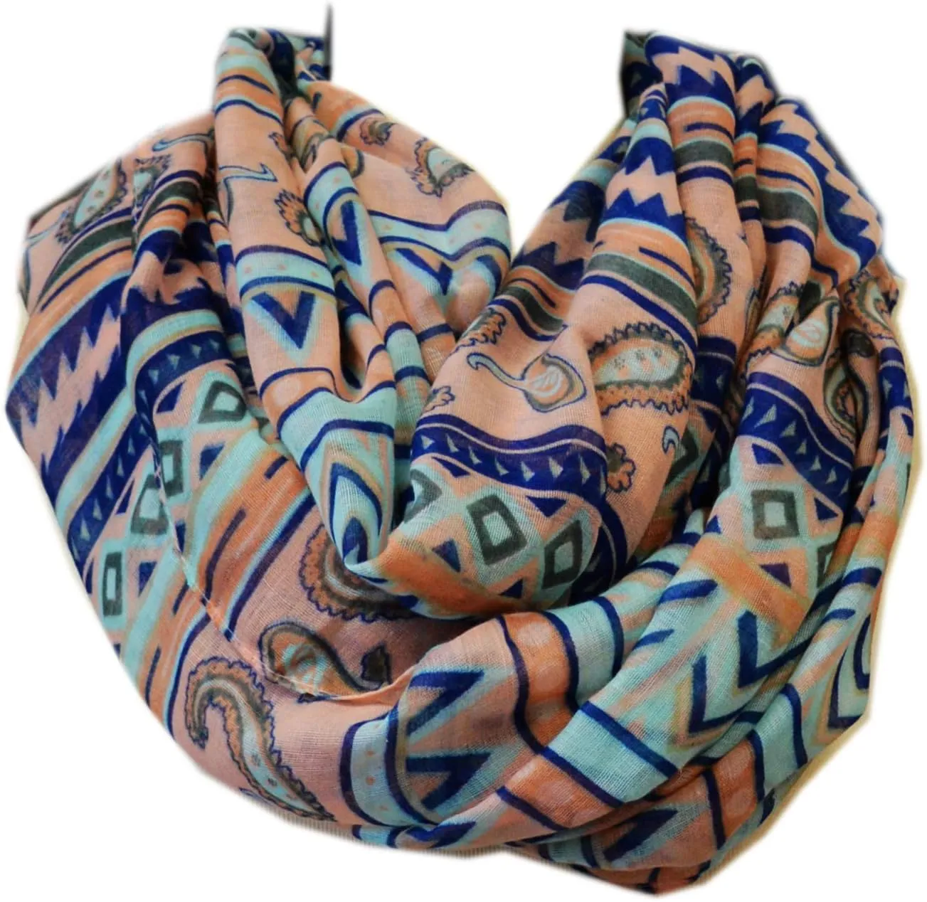 SCARF_TRADINGINC® Light Weight All Season Printed Infinity Scarf