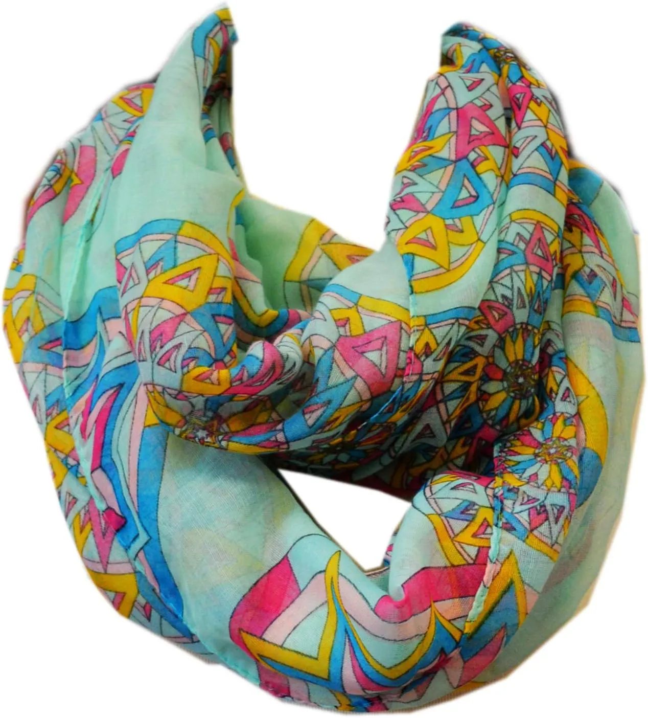 SCARF_TRADINGINC® Light Weight All Season Printed Infinity Scarf
