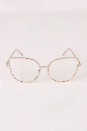 Simple Oversized Clear Lenses Cat Eyed Glasses