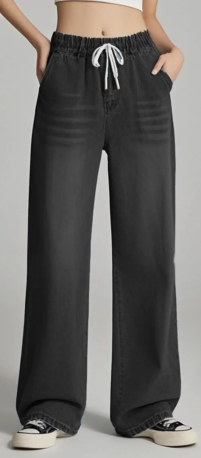 SperLucky Jeans for Women High Waisted Straight Leg Stretchy Jeans Loose Wide Leg Denim Pants