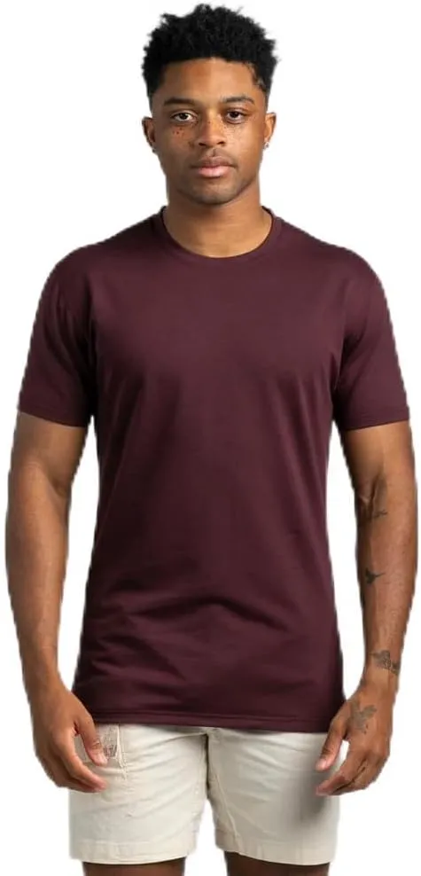 Split Hem Short Sleeve Men's T-Shirt - Polyester, Cotton, and Spandex Blend  Moisture Wicking, Breathable, Classic Fit