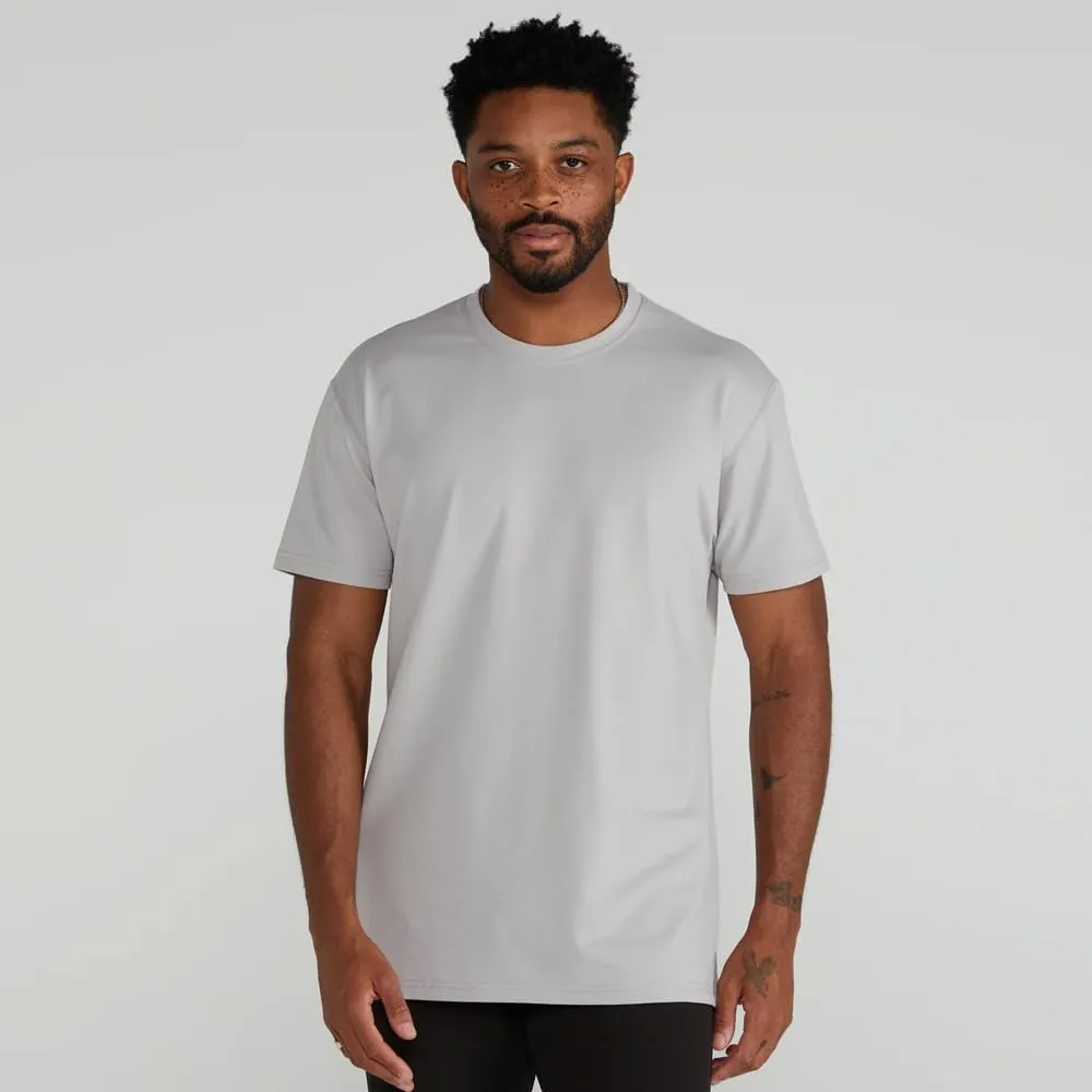 Split Hem Short Sleeve Men's T-Shirt - Polyester, Cotton, and Spandex Blend  Moisture Wicking, Breathable, Classic Fit