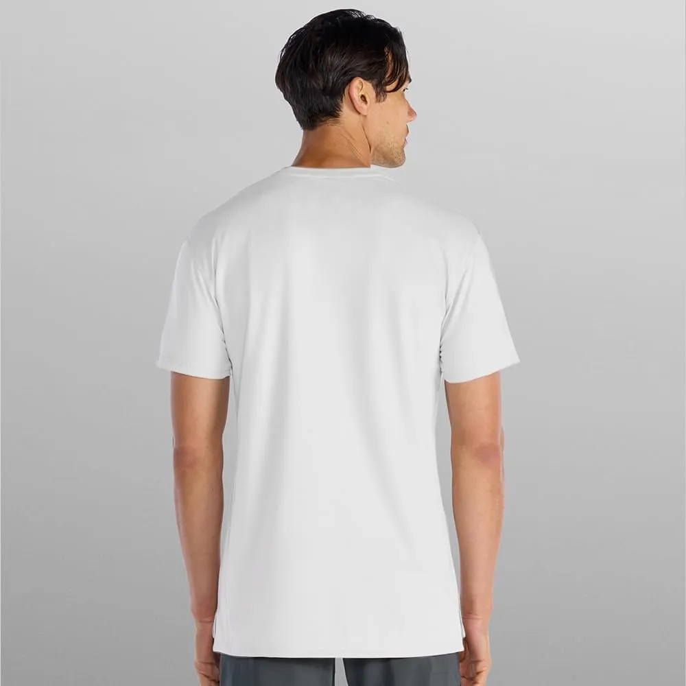 Split Hem Short Sleeve Men's T-Shirt - Polyester, Cotton, and Spandex Blend  Moisture Wicking, Breathable, Classic Fit