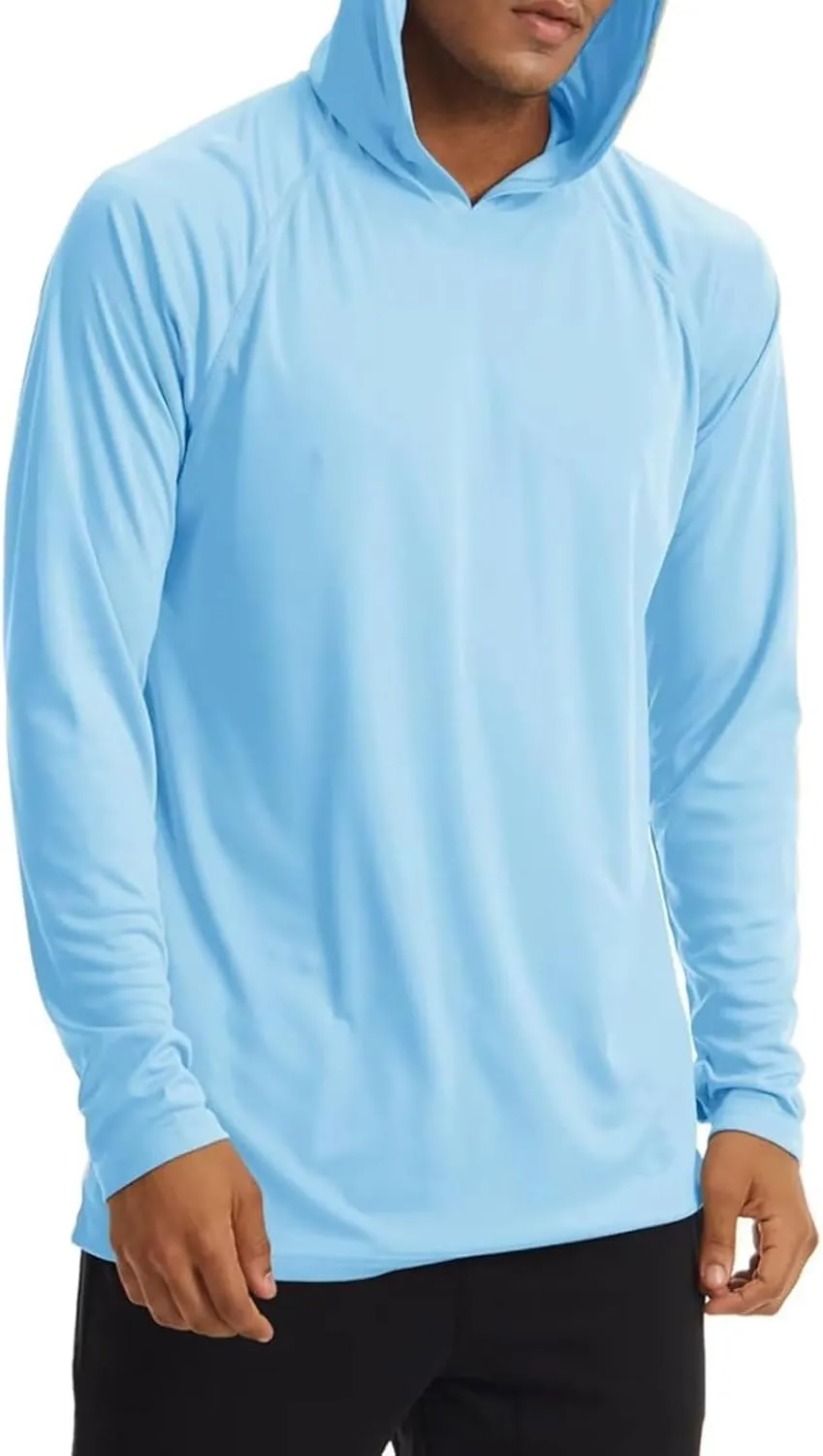 Sun Shirt UPF 50  Men's Fishing Long Sleeve UV Protection Hoodie Hiking Rash Guard Beach Swimming Running Pullover