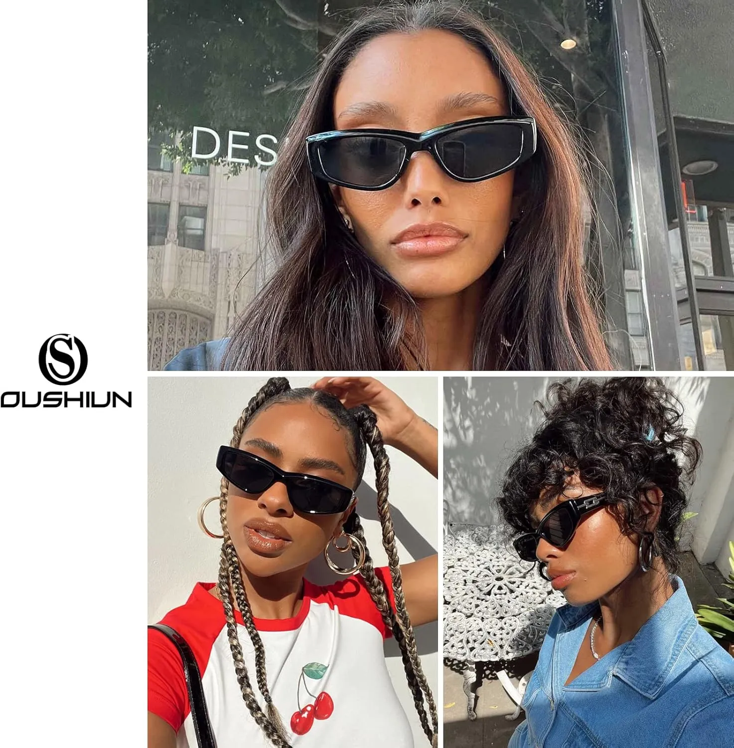 Sunglasses for Women Men Trendy Shades Y2K Glasses UV400 Protection