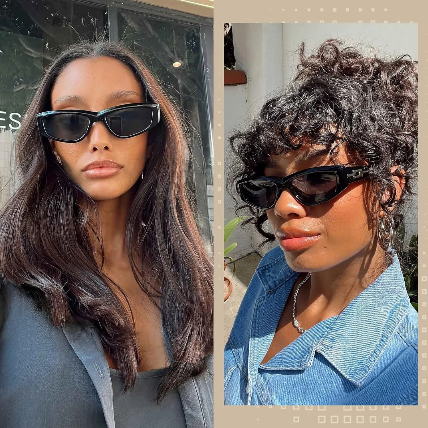 Sunglasses for Women Men Trendy Shades Y2K Glasses UV400 Protection