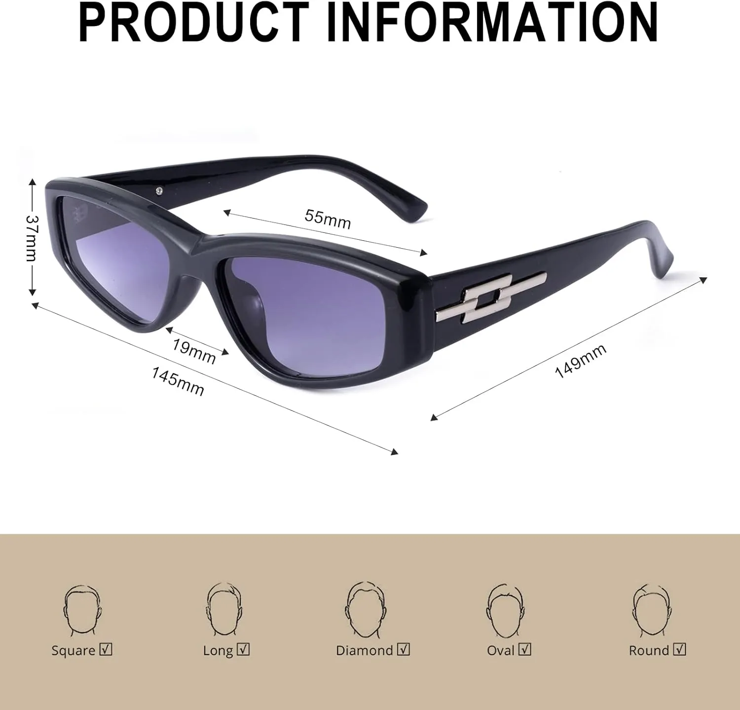 Sunglasses for Women Men Trendy Shades Y2K Glasses UV400 Protection