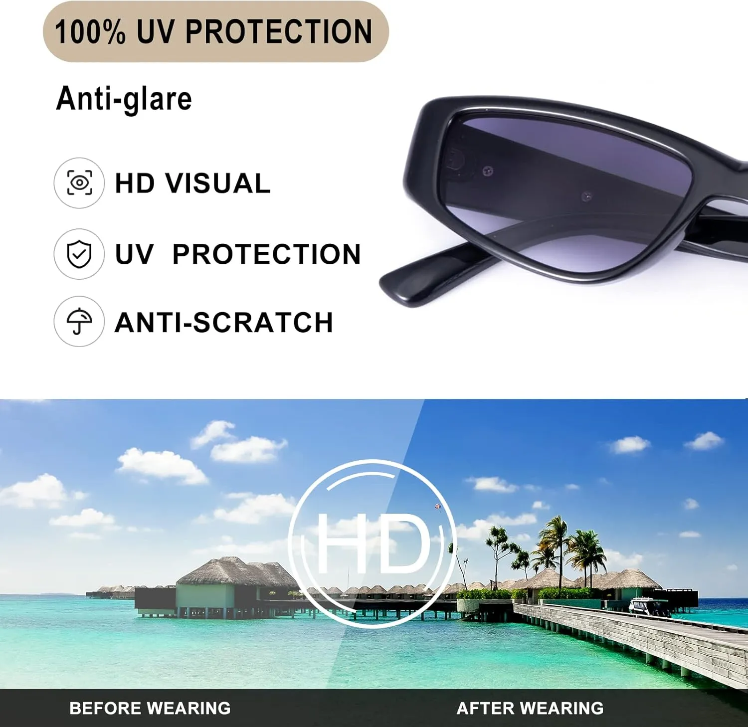 Sunglasses for Women Men Trendy Shades Y2K Glasses UV400 Protection