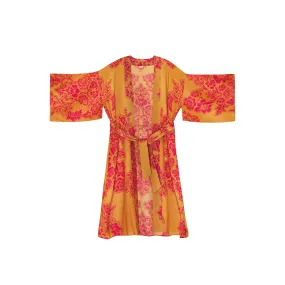 Tapestry Kimono Gown Mustard