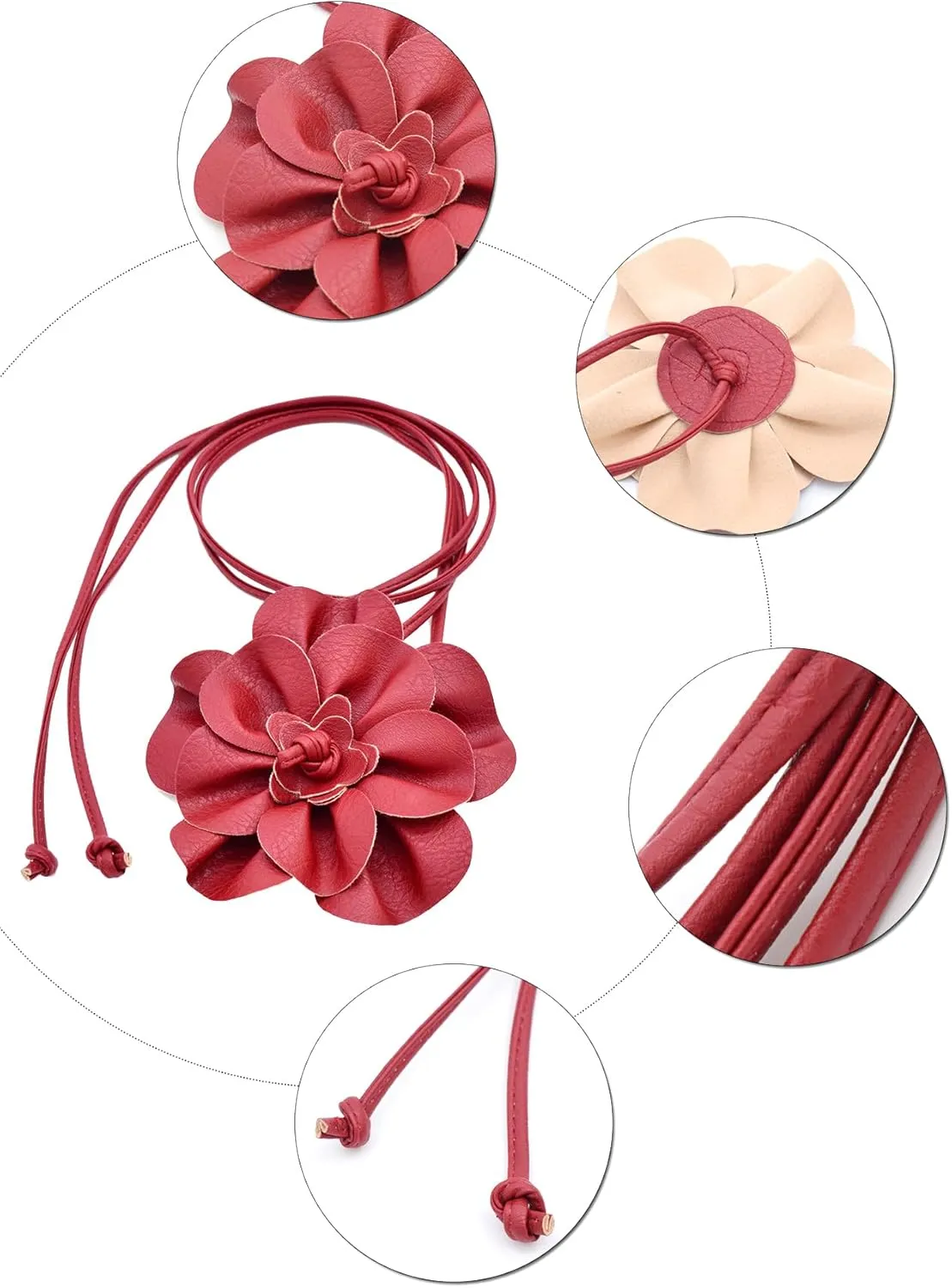 TeeYee Women Girls Big Decor Flower Waist Chain/Rope/Belt For Wedding Dress Female Waistband Skinny Belt