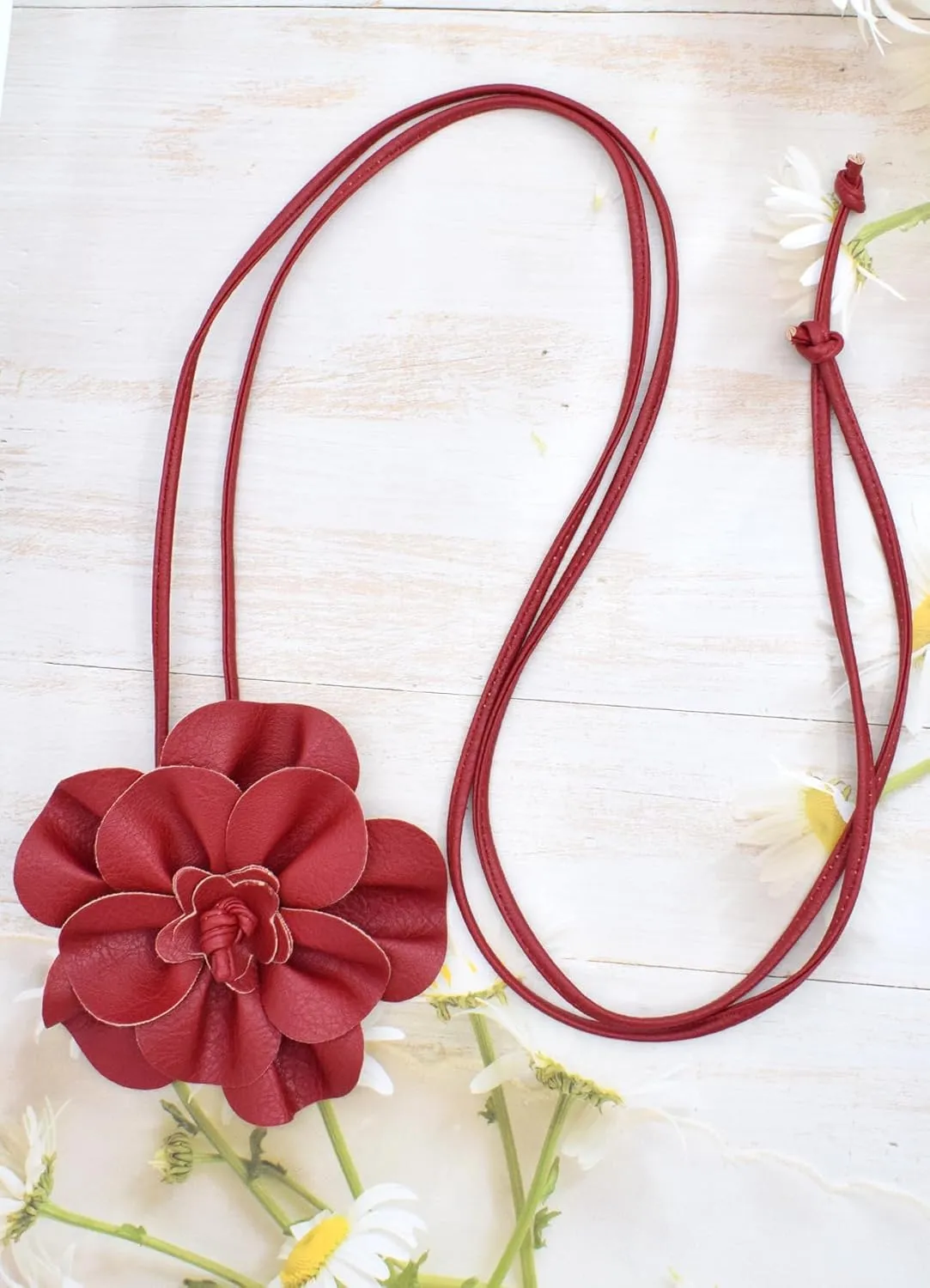 TeeYee Women Girls Big Decor Flower Waist Chain/Rope/Belt For Wedding Dress Female Waistband Skinny Belt