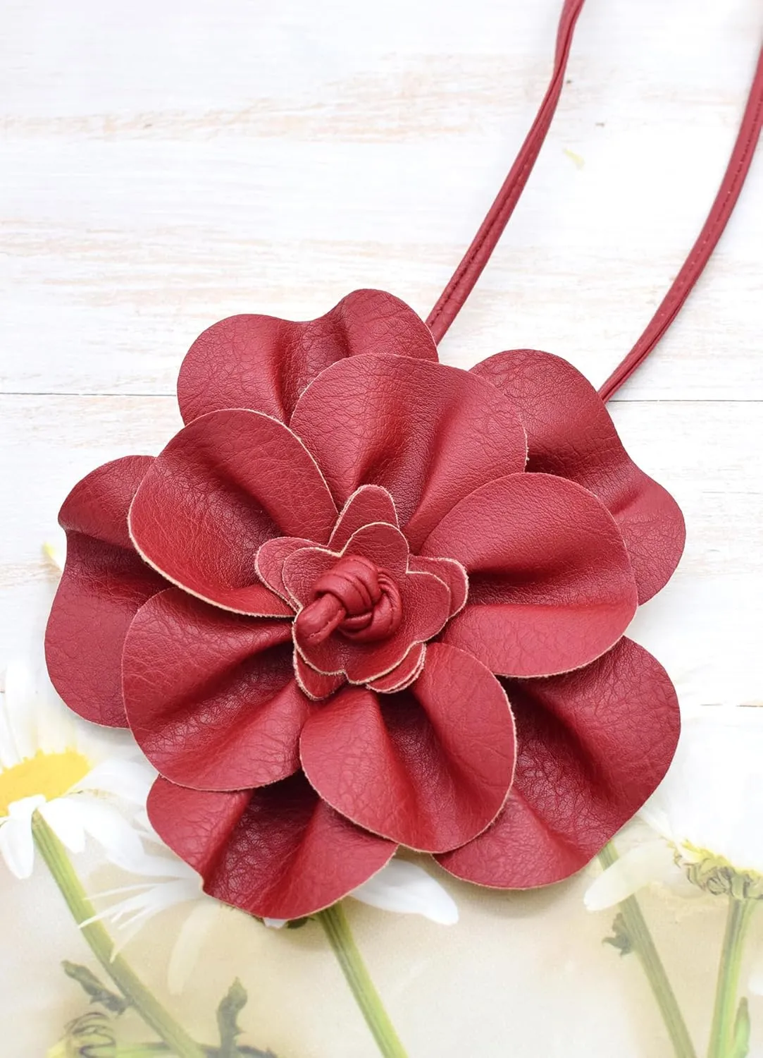 TeeYee Women Girls Big Decor Flower Waist Chain/Rope/Belt For Wedding Dress Female Waistband Skinny Belt