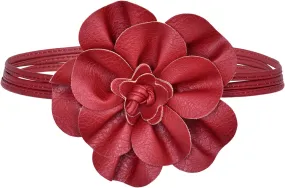 TeeYee Women Girls Big Decor Flower Waist Chain/Rope/Belt For Wedding Dress Female Waistband Skinny Belt