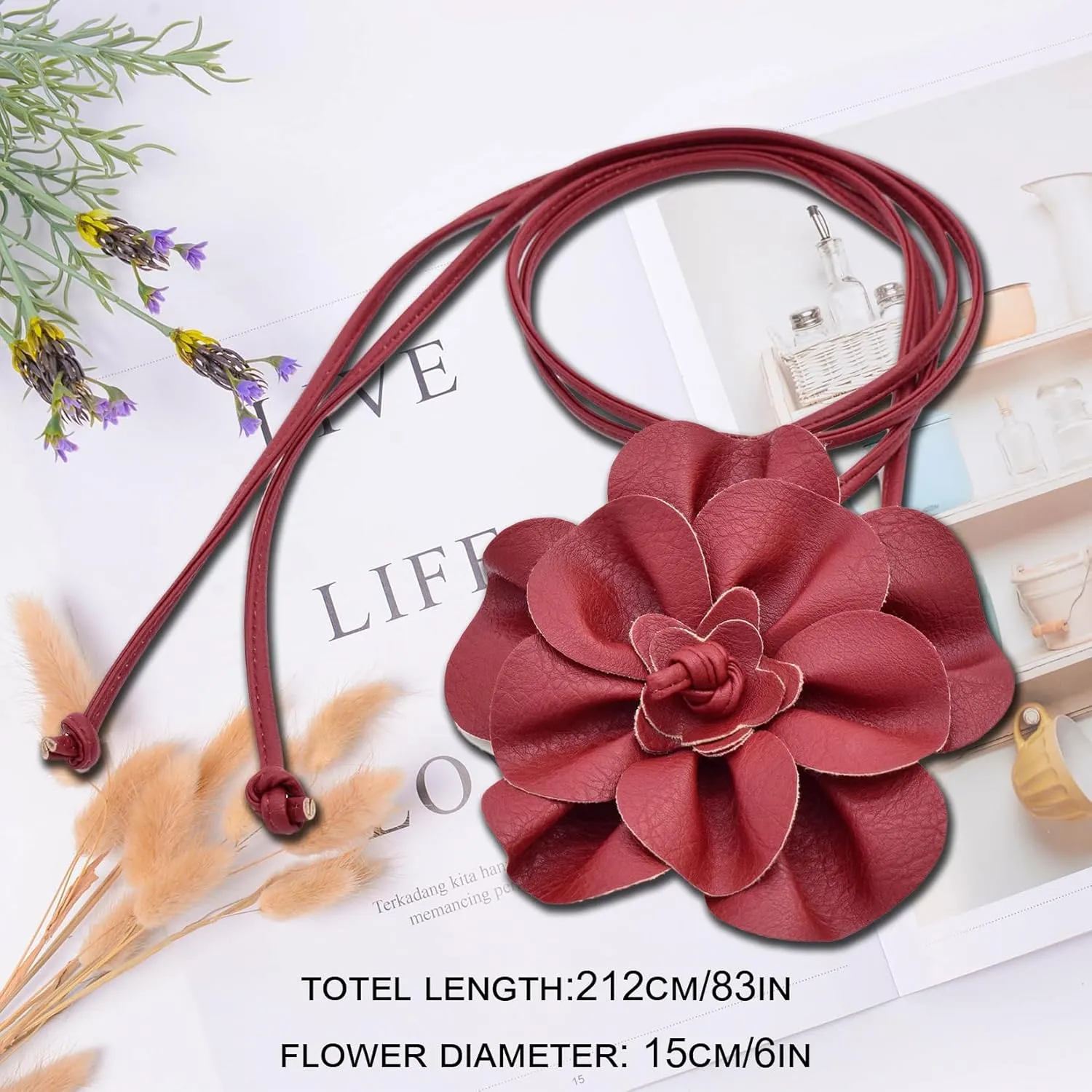 TeeYee Women Girls Big Decor Flower Waist Chain/Rope/Belt For Wedding Dress Female Waistband Skinny Belt