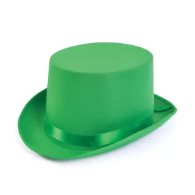 Unisex Adult Green Satin Top Hat - Elevate Your Party Look