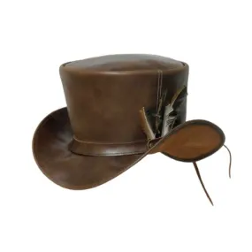 Wedding Groom Leather Top Hat