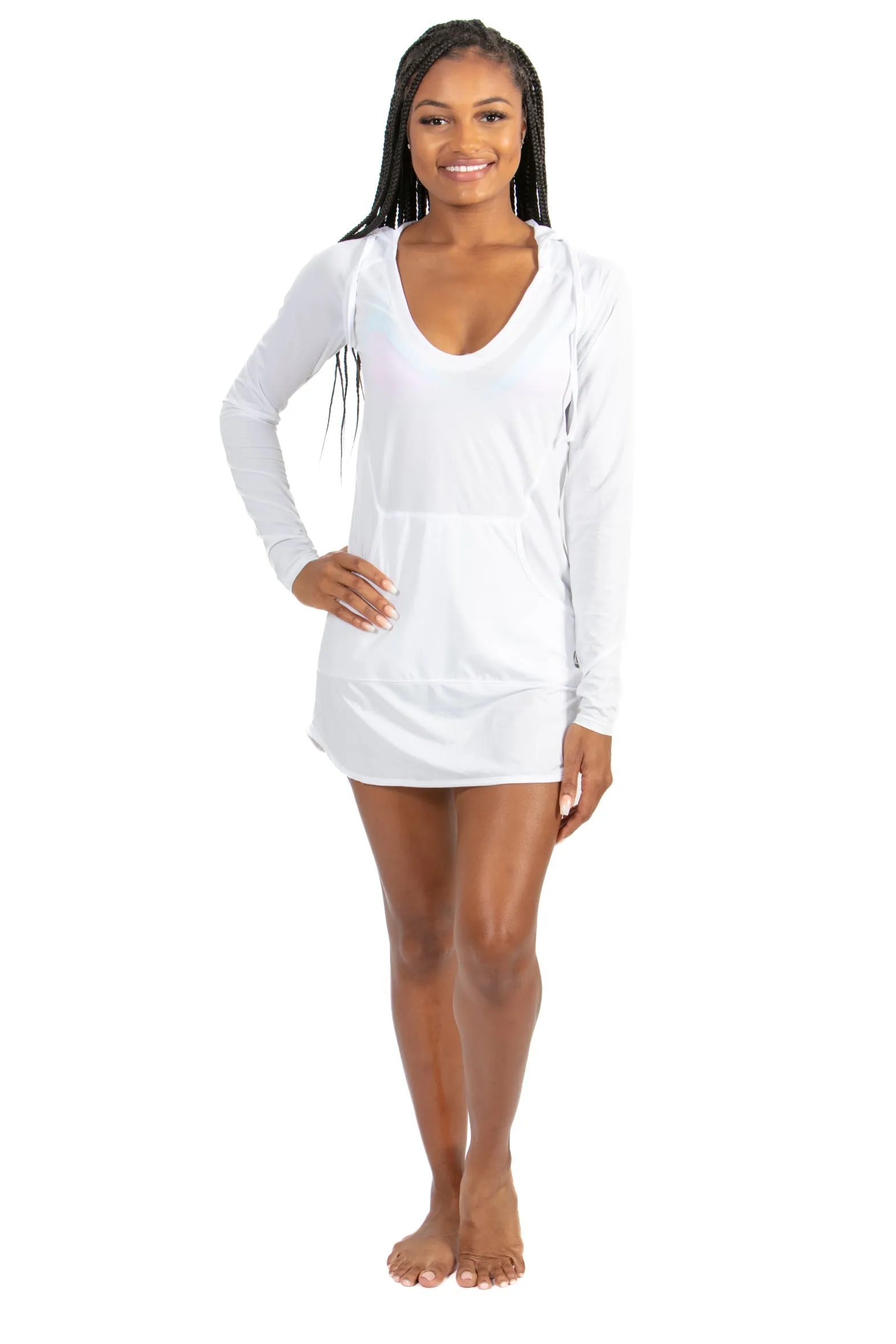 White Hoodie Cover Up