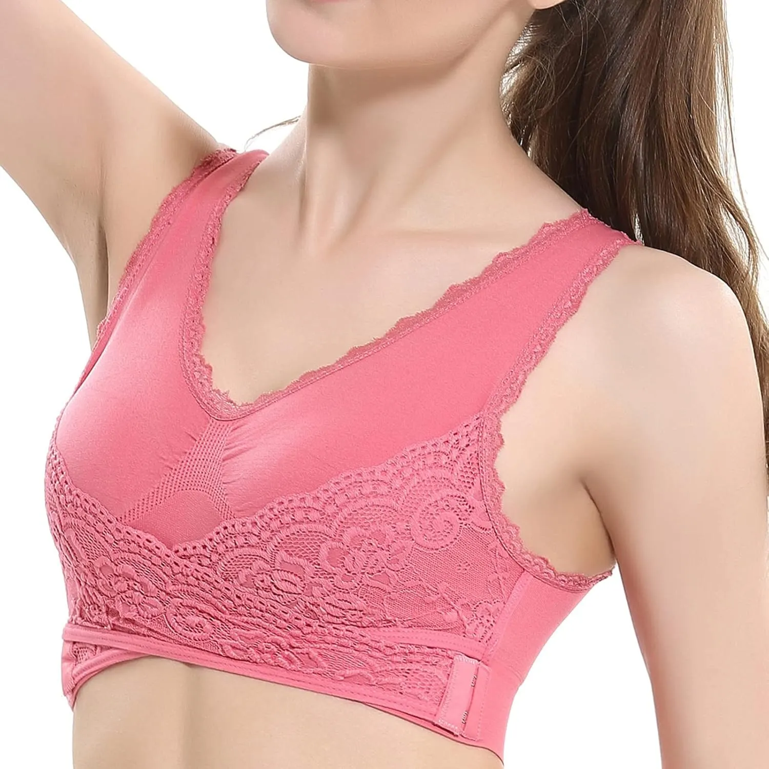 Women Sports Bra Adjustable Spaghetti Strap Wireless Padded Bras Breathable High Support Workout Gym Yoga Bralettes