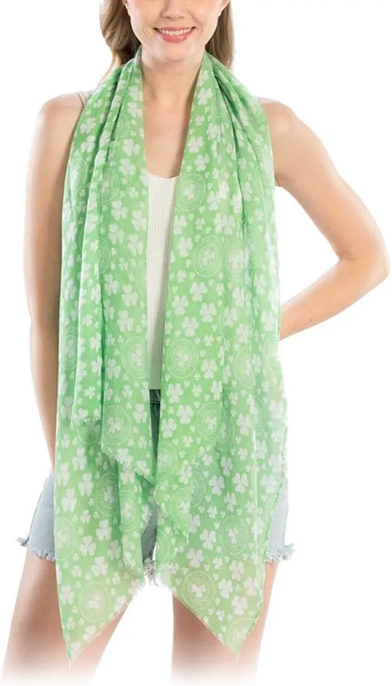 Women St Patrick's Day Print Light Weight Long Scarf