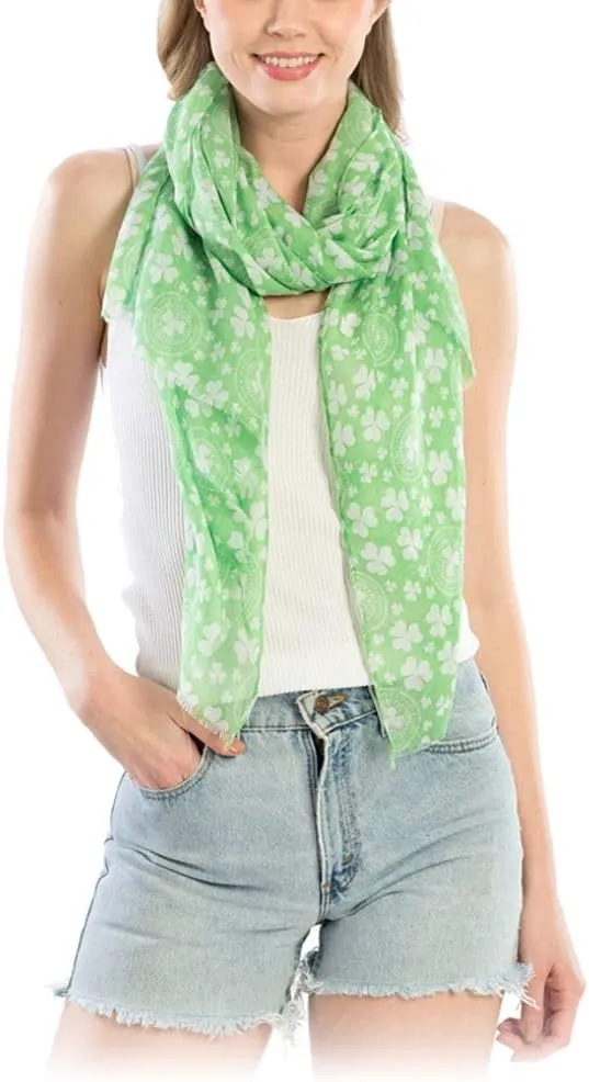 Women St Patrick's Day Print Light Weight Long Scarf