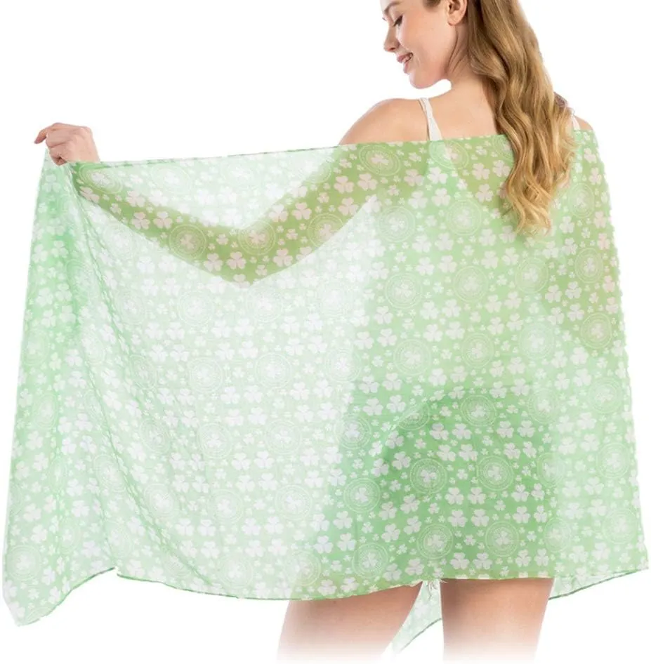 Women St Patrick's Day Print Light Weight Long Scarf