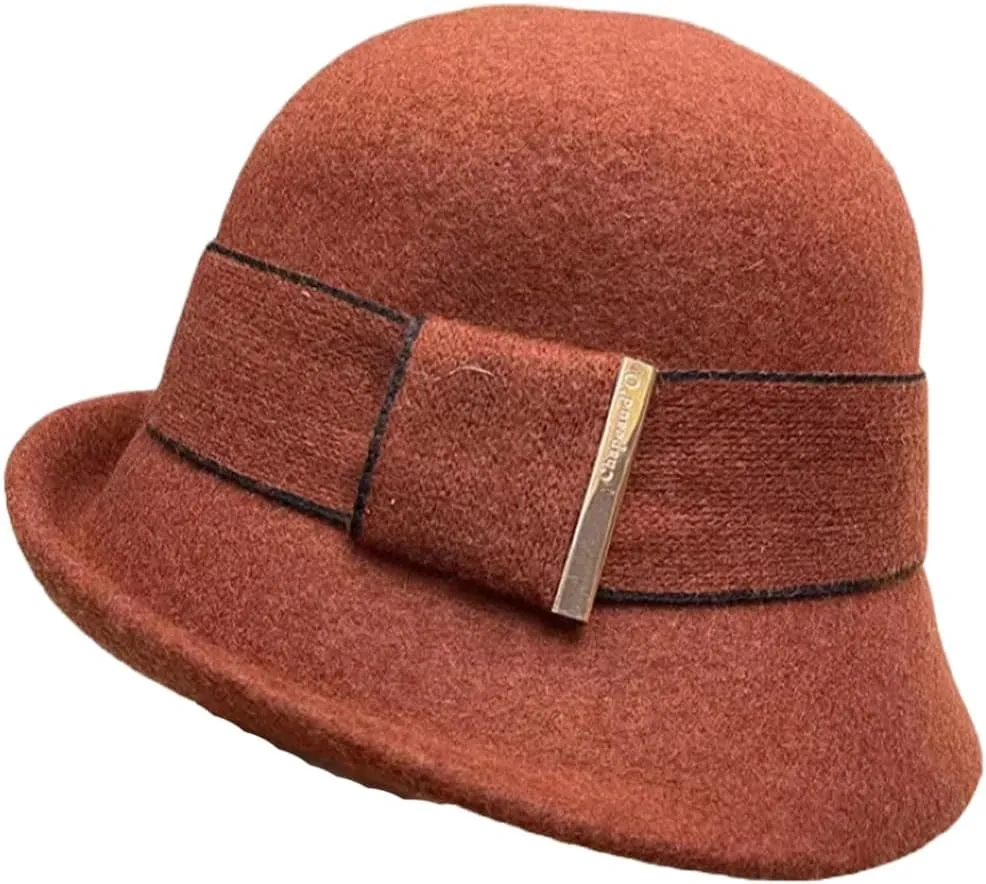 Women Winter Hat Woolen Bucket Hats French Elegant Basin Hat Curled Asymmetric Warm Wool Foldable Fisherman Hat Caps