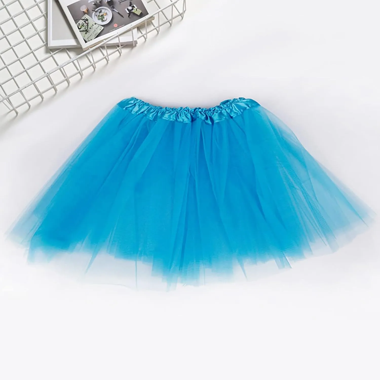 Womens Candy Color Skirts Chic High Waisted A Line Skirts Layered Pleated Ruffle Puffy Mini Skirt for Party Dress