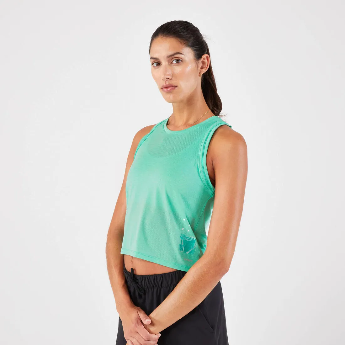 Women's Running Breathable Short Tank Top - KIPRUN Run 500