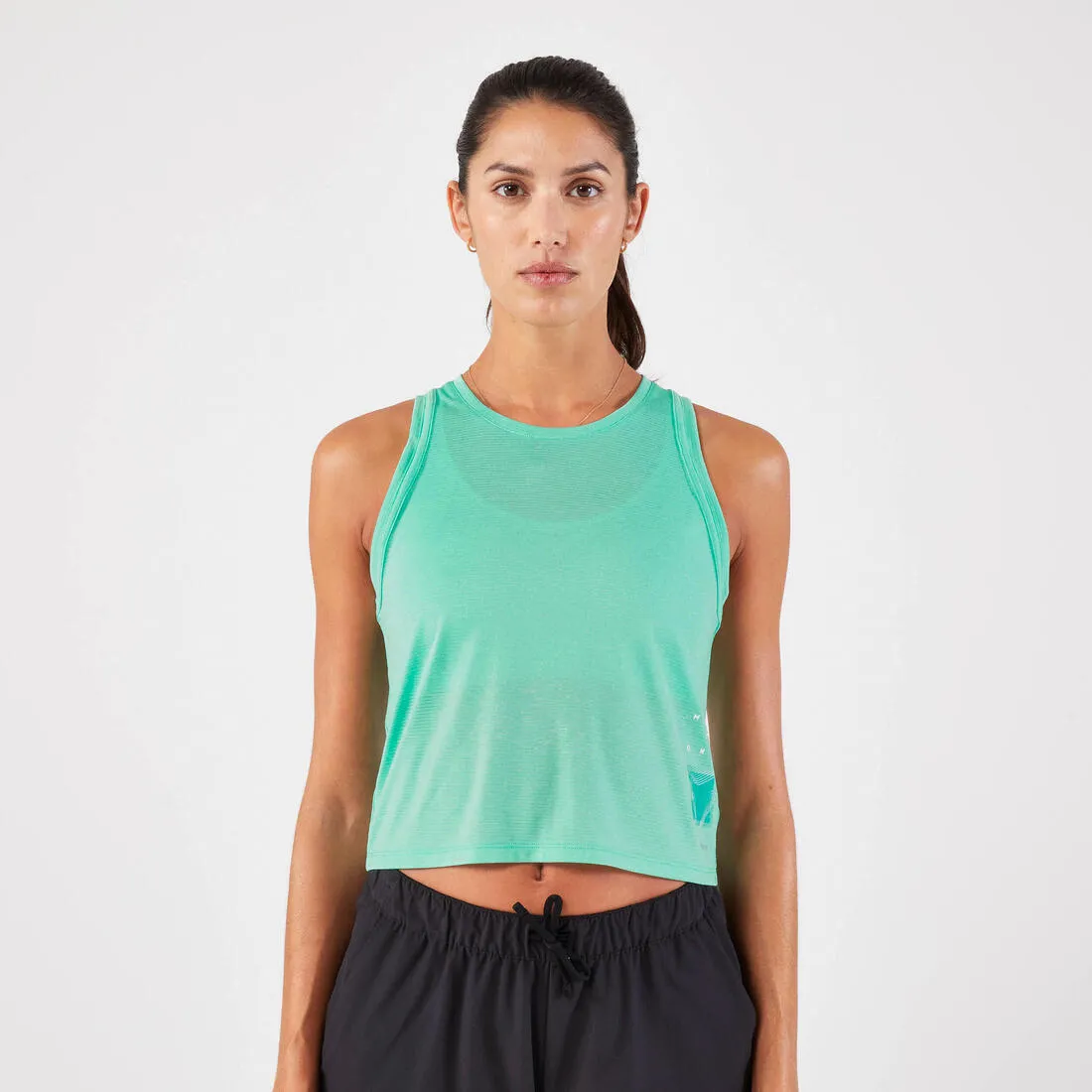 Women's Running Breathable Short Tank Top - KIPRUN Run 500