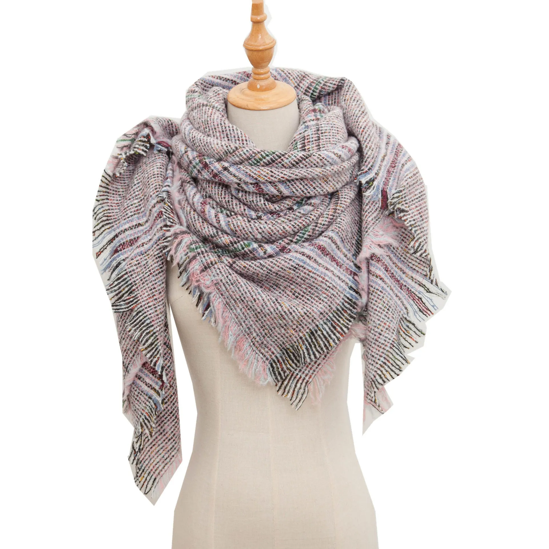 Women's square scarf in autumn and winter, big grid square scarf scarf shawl