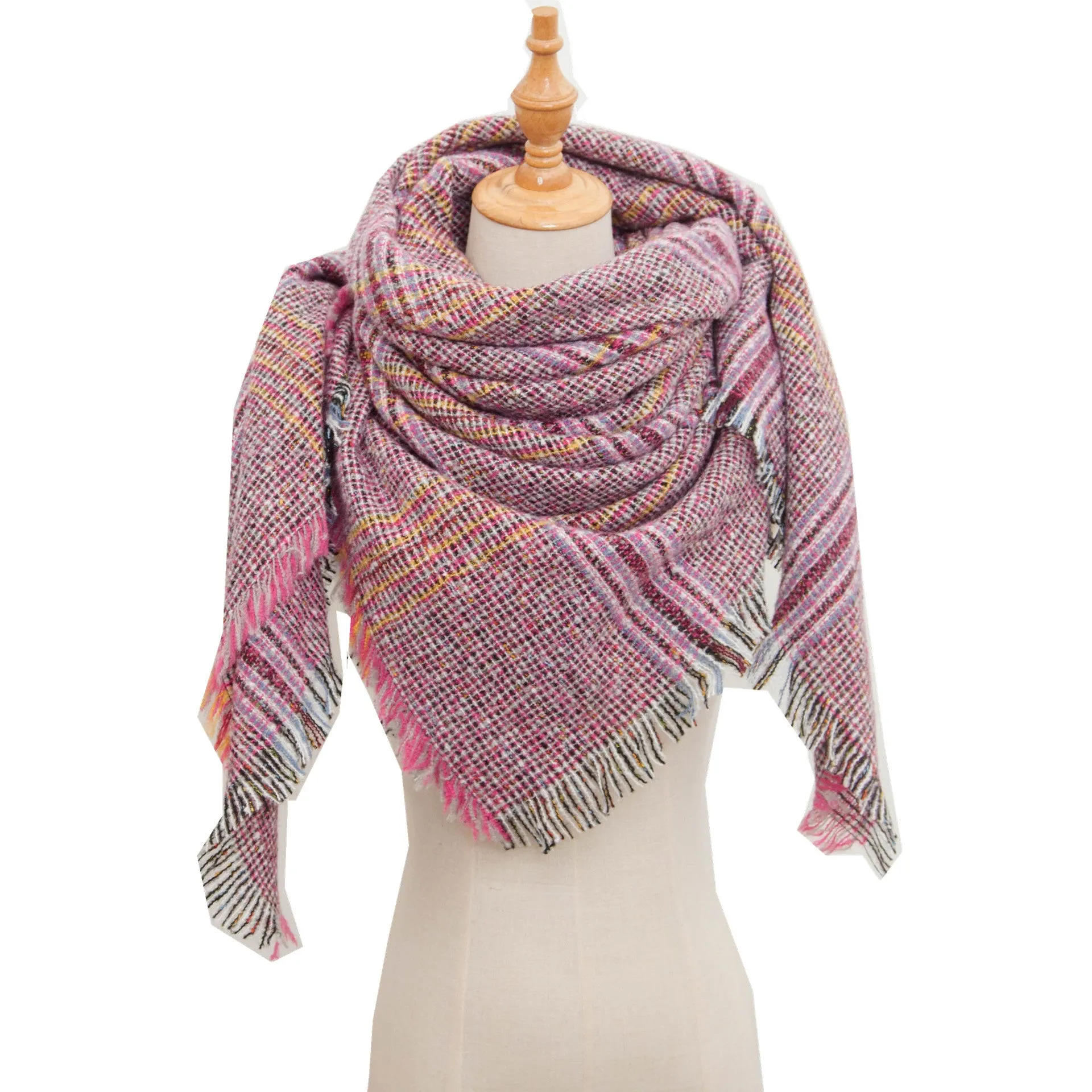 Women's square scarf in autumn and winter, big grid square scarf scarf shawl